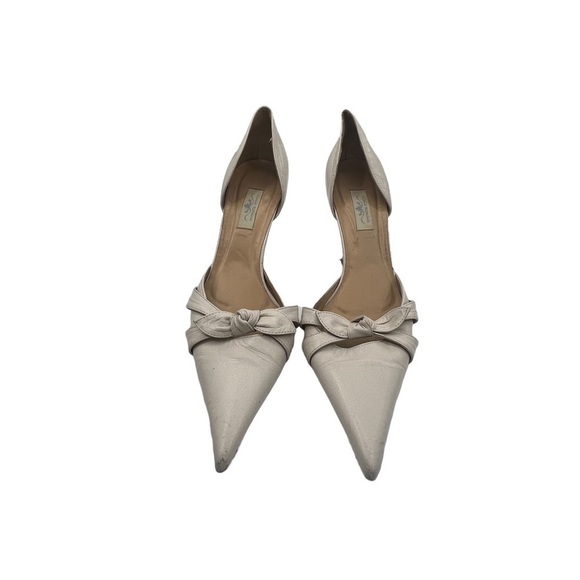 Giulia Romana Cream Leather Pointed Toe Kitten Heels Size 40 Women’s - Picture 3 of 9